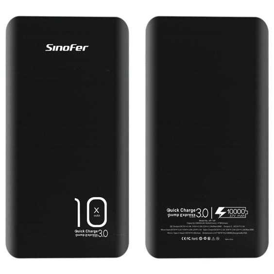 Sinofer Power Bank Ultra Thin Dual USB Port 10000mAh QC 3.0 - SP-18F