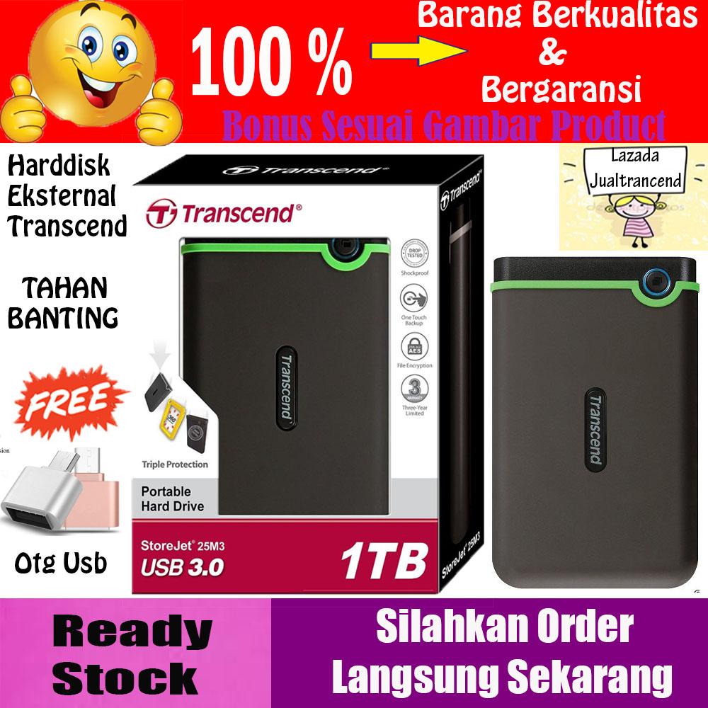 Transcend Ext HDD-Hardisk Eksternal 1TB 25M3 Gratis Otg Usb Reader