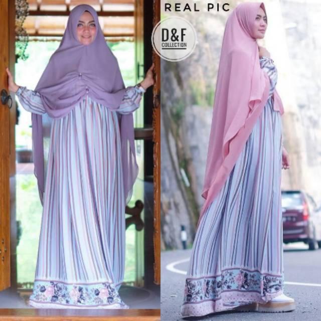 Gamis Lyra Virna Pink / Gamis Deanara / gamis shaby pink / gamis monalisa termurah / busana muslim GAMIS XL + HIJAB
