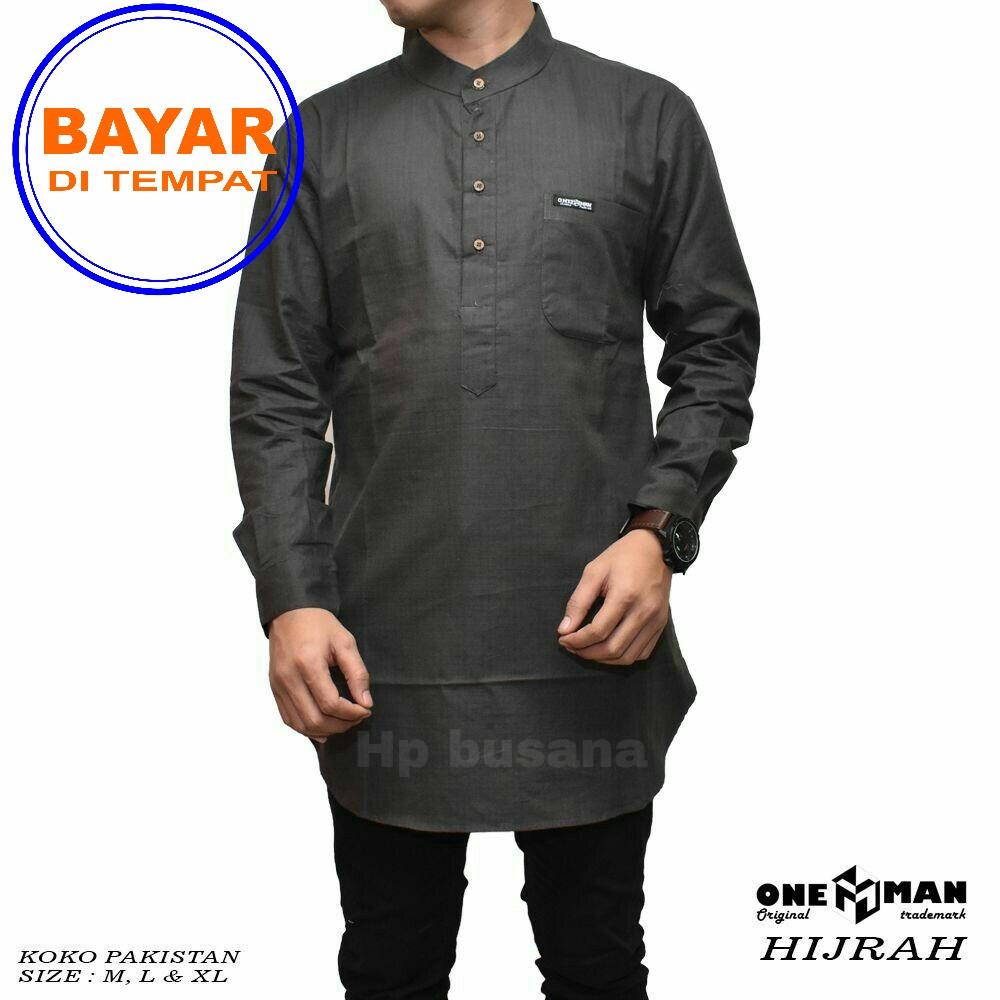 Hp busana Kemeja Koko lengan panjang polos / gamis kemko masa kini
