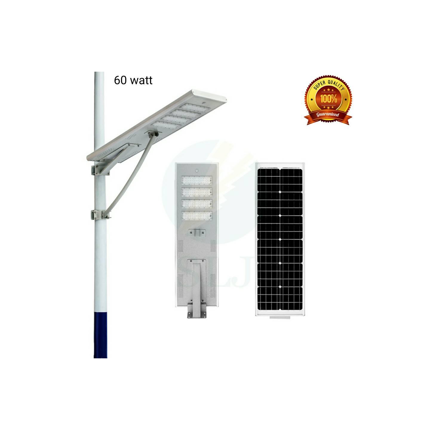 Lampu jalan Led solar cell all in one 60watt / lampu pju solar panel