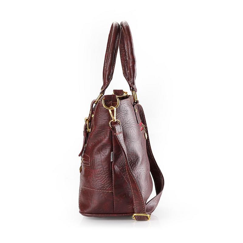Inficlo SRI 208 Tas Wanita Handbag - bahan lotus - 28x24x15 - Murah & berkualitas (marun)