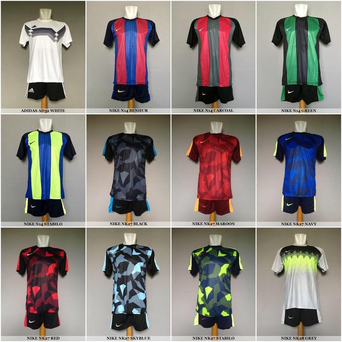 Baju Kaos Olahraga Jersey Bola Setelan Futsal Adidas Nike Puma Murah