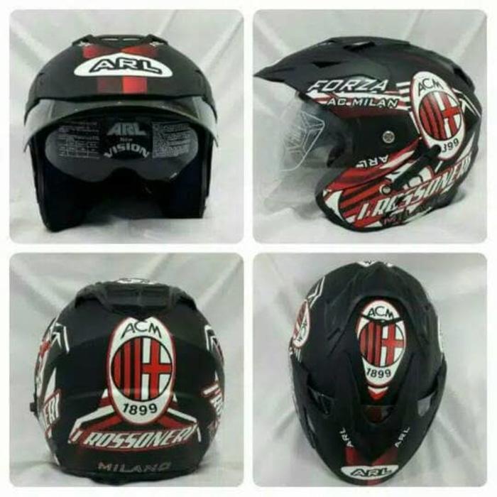 Helm ARL Double Visor Club / Klub Bola AC Milan