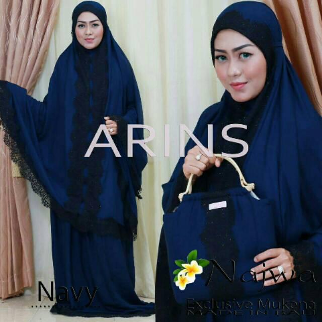 Yang Ready MUKENA BALI NAJWA ORI BY ARINS BALI white green