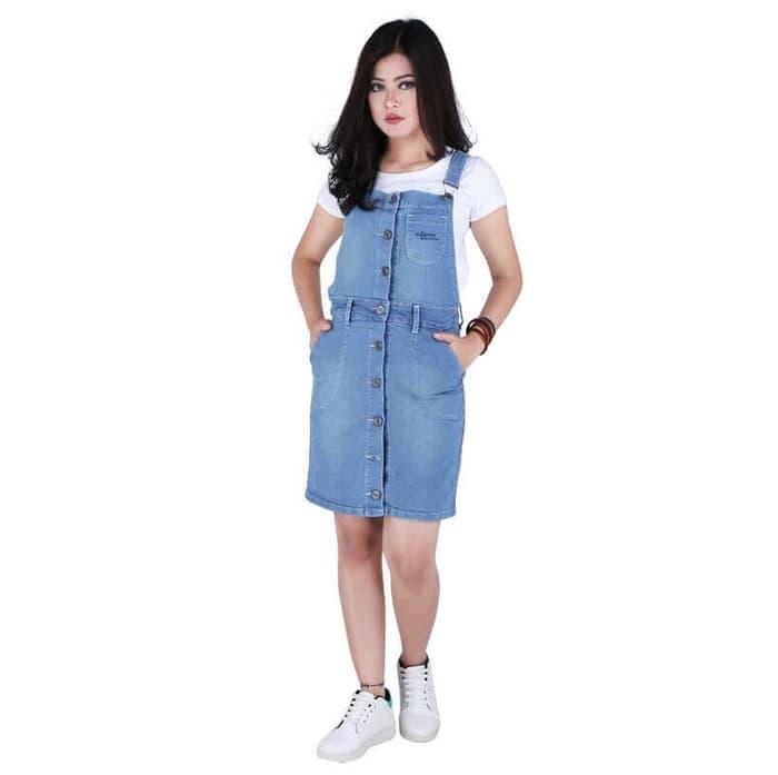 Promo Setelan Rompi Celana / Overall Casual Wanita jeans Biru Catenzo NU 110 Fashion