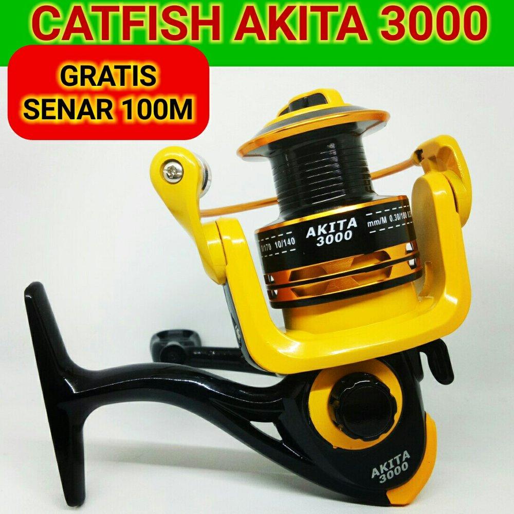 REEL AKITA CATFISH 3000 8BB YELLOW - FREE SENAR - REEL PANCING 3000 SERIES di lapak Andree Fishing or BFG andree_alivio