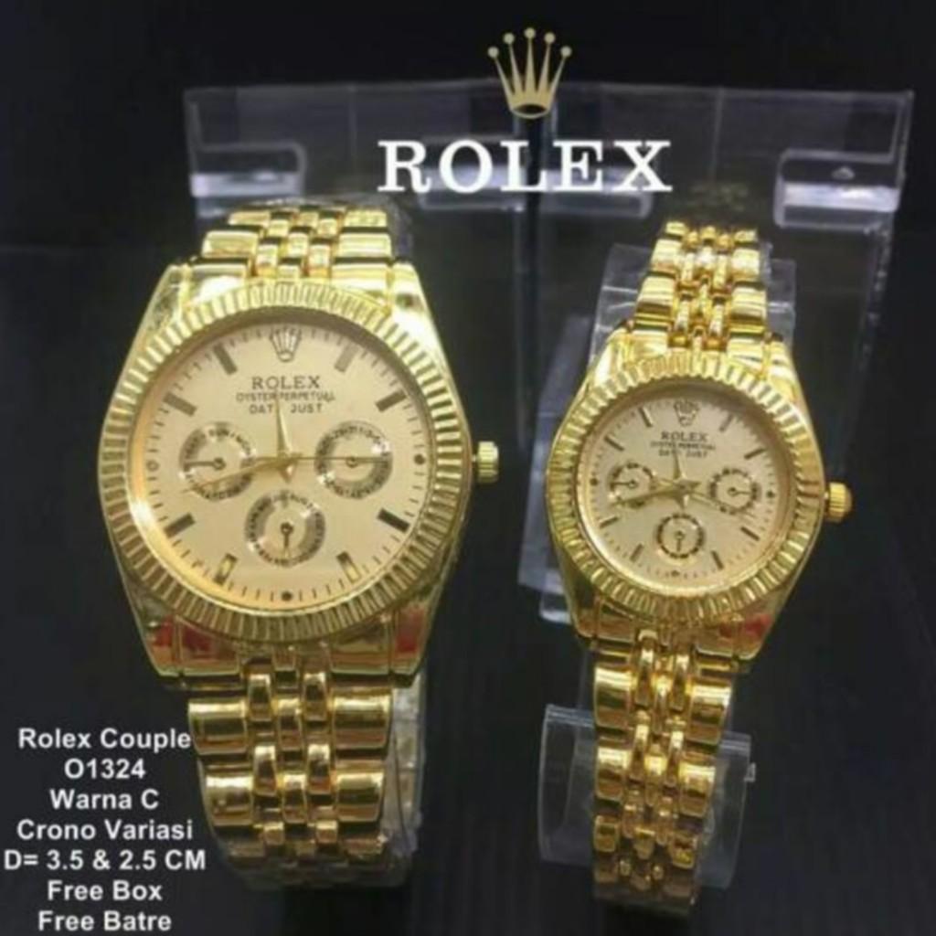 TERBARU !! JAM TANGAN MURAH RANTAI ROLEX COUPLE OYSTER CHRONO OFF // RX004 - TERMURAH