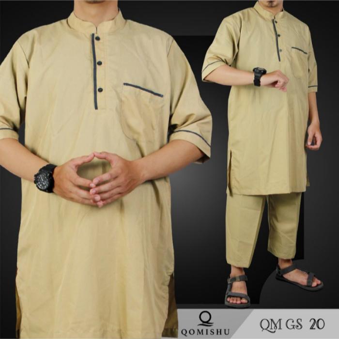 Stelan Gamis Pria Baju Muslim Pria Gamis Laki-Laki Baju Koko QMGS 20