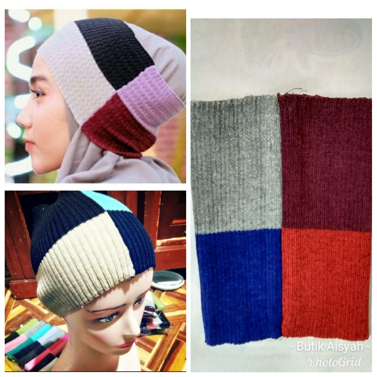 Butik Aisyah Bandana Ciput Rajut 4 Warna dalaman Hijab Jilbab Kerudung