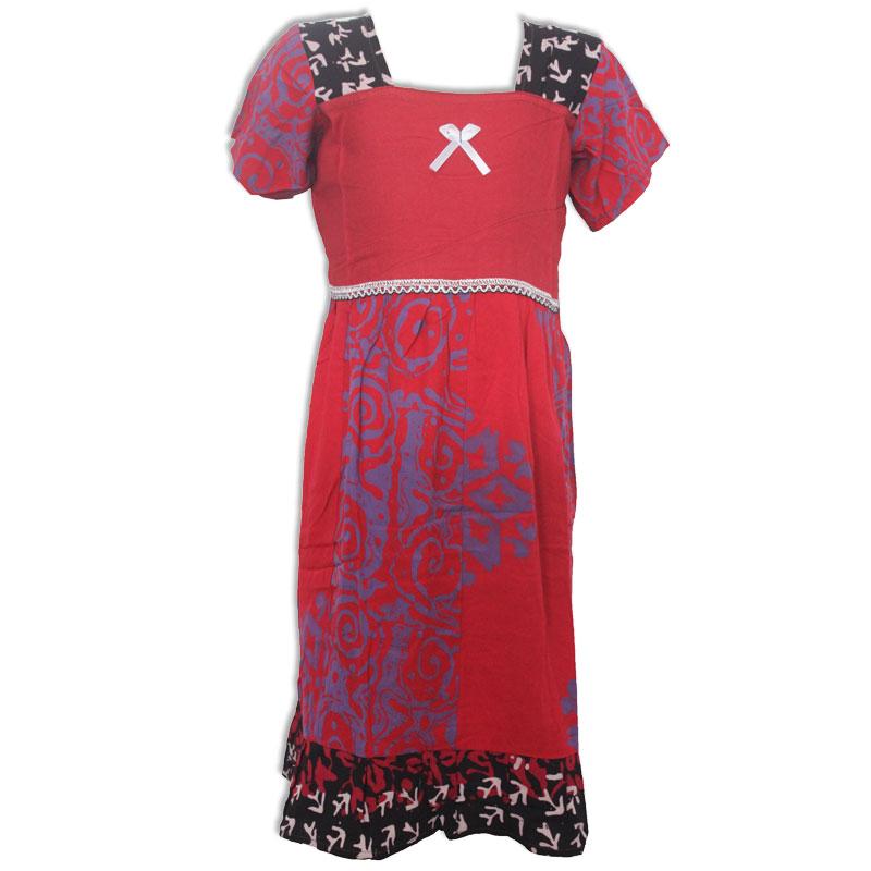 Daster Anak Batik, Baju Tidur Anak, Piyama Anak, Ukuran L Usia 3-4 Tahun (BKA003) Batik Alhadi