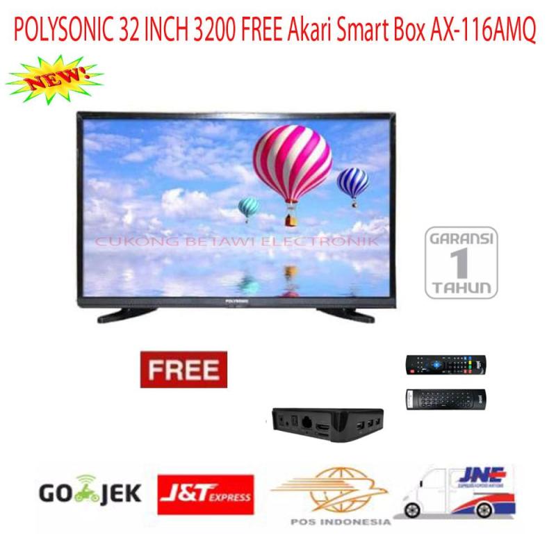 Paket Murah Polysonic LED TV 32 Inch 3200 Free Akari Smart Box-Promo