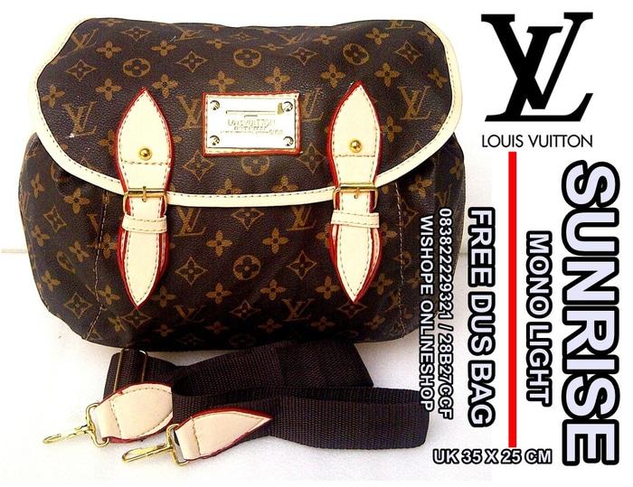 tas wanita selempang lv louis vuitton sunrise free dus bag mono light - jp5EqK