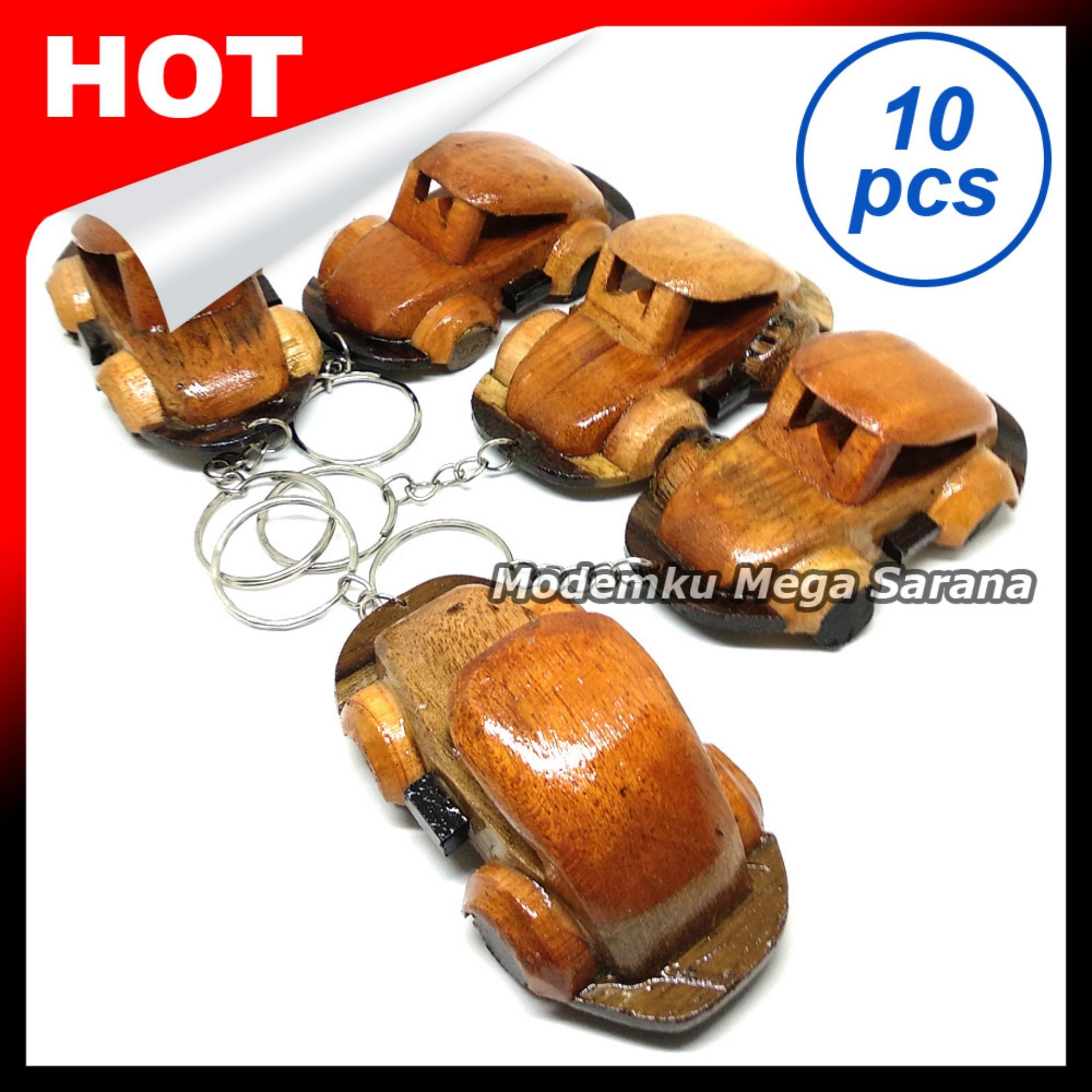 Souvenir Gantungan Kunci Mobil VW Kodok Tutup Kayu - Isi 10pcs