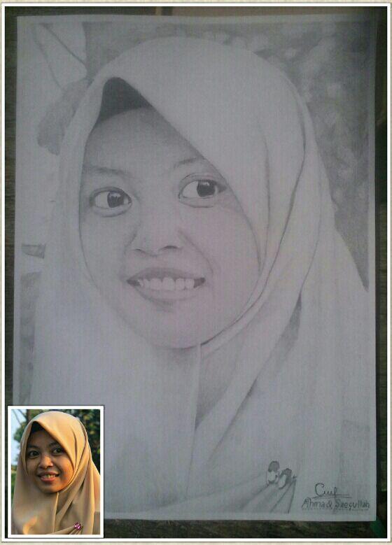 Sketsa wajah/lukis wajah keren dari pensil asli (CUSTOM A4-Bisa untuk foto dinding/kado Ultah/Nikahan/Wisuda)