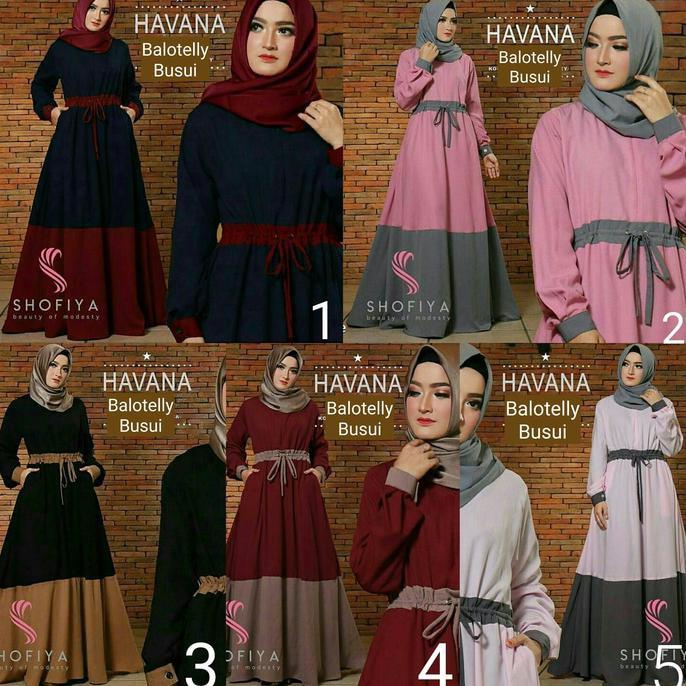 Baju Wanita Murah / Gamis Menyusui / Hijab Gaya Baru : Havana Dress Ghtsyh