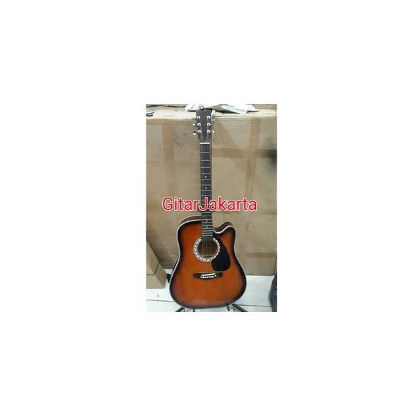Gitar Akustik Sunburst Murah Merk Yamaha Buat Pemula Bonus Pick