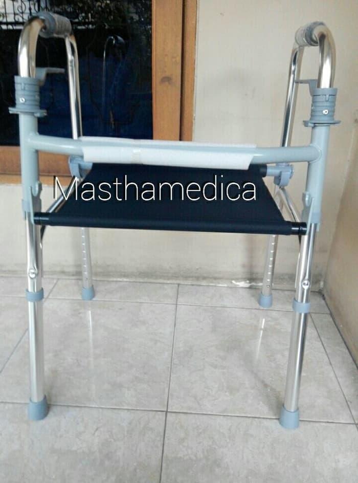 Walker + Tempat Kursi Duduk Alat Latihan Jalan penderita pasien Stroke