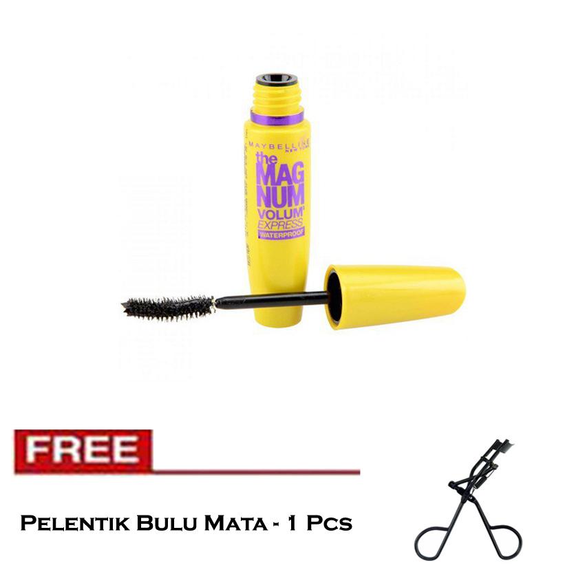 Magnum Kuning China Maskara Hitam - Maskara The Magnum Volume Express + Free Pelentik Bulu Mata - 1 Pcs