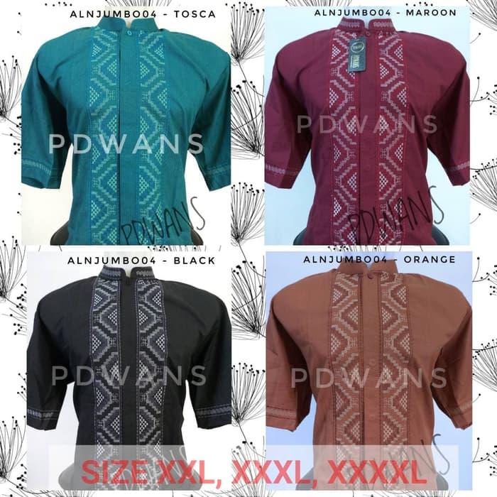 BAJU KOKO JUMBO BIG SIZE Warna Muslim Bordir Lengan Pendek ALLINJUMBO4
