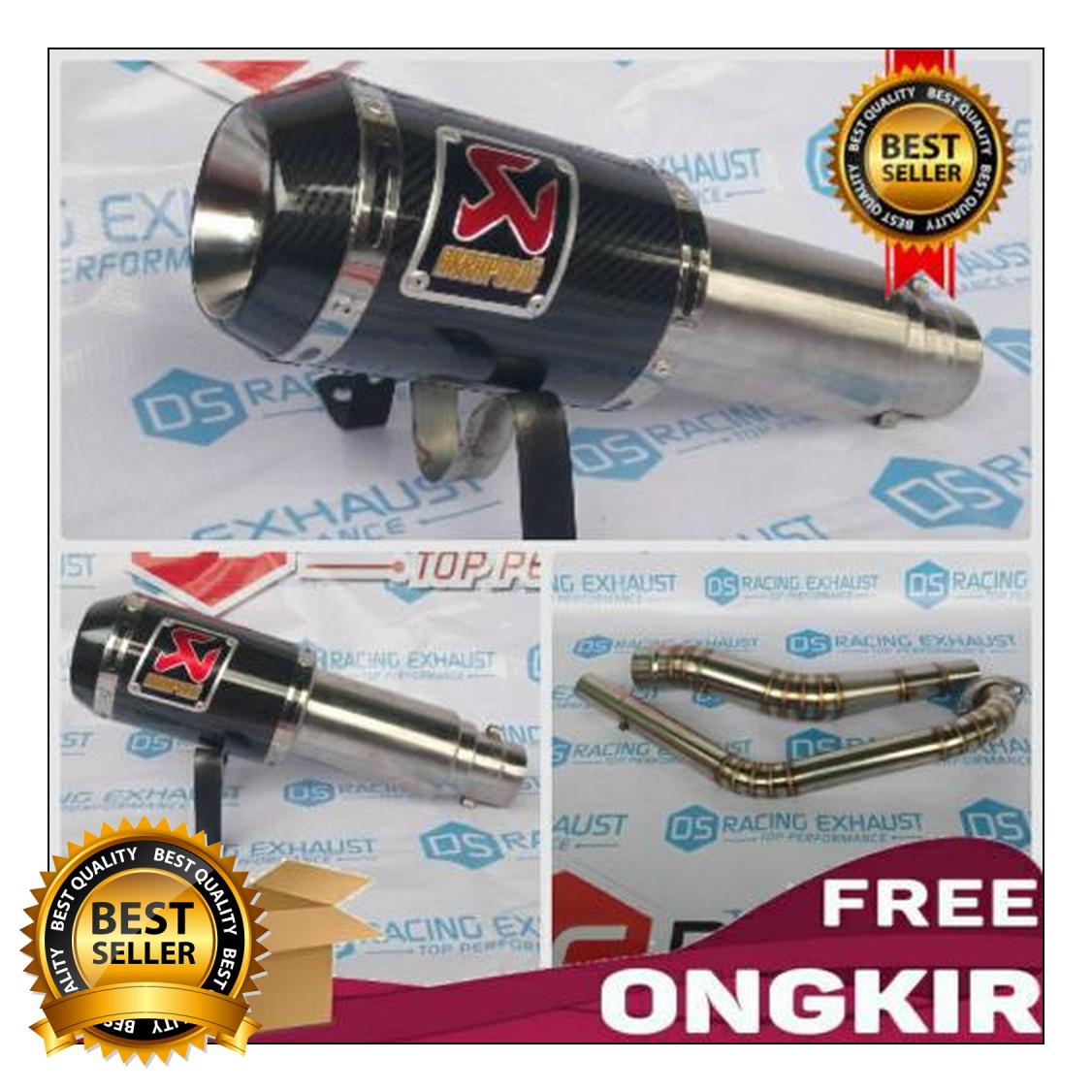 HANYA DI BUKALAPAK!! FULL SYSTEM Knalpot Akrapovic GP M1 Lorenzo LEHER LAS CACING Untuk Motor 150cc Honda CB150R , Yamaha Vixion , R15 , Suzuki Satria , Kawasik Ninja , DLL