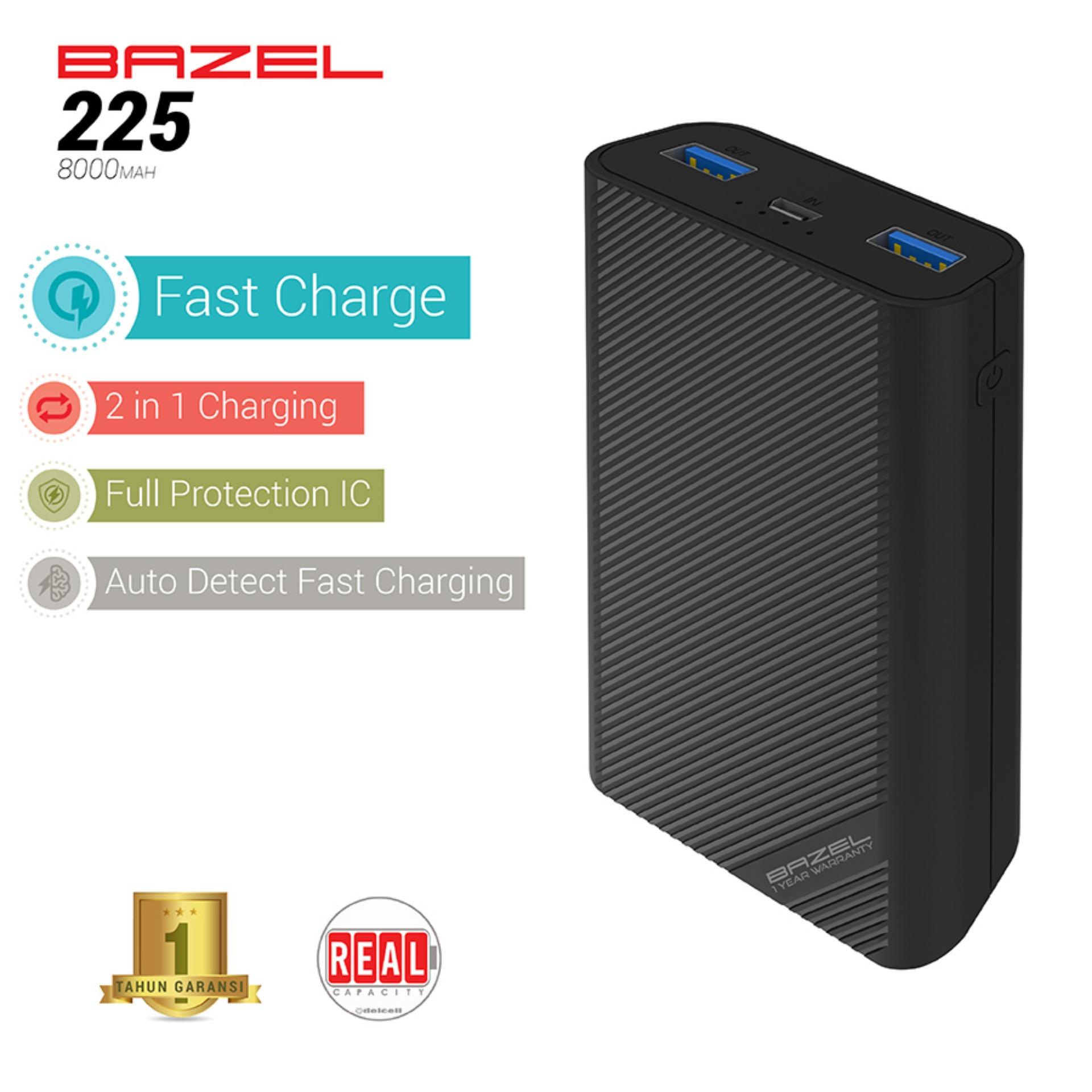Bazel 8000mAh Powerbank 225 series Garansi Resmi 1 Tahun Small Power Bank Dual Output Murah Berkualitas