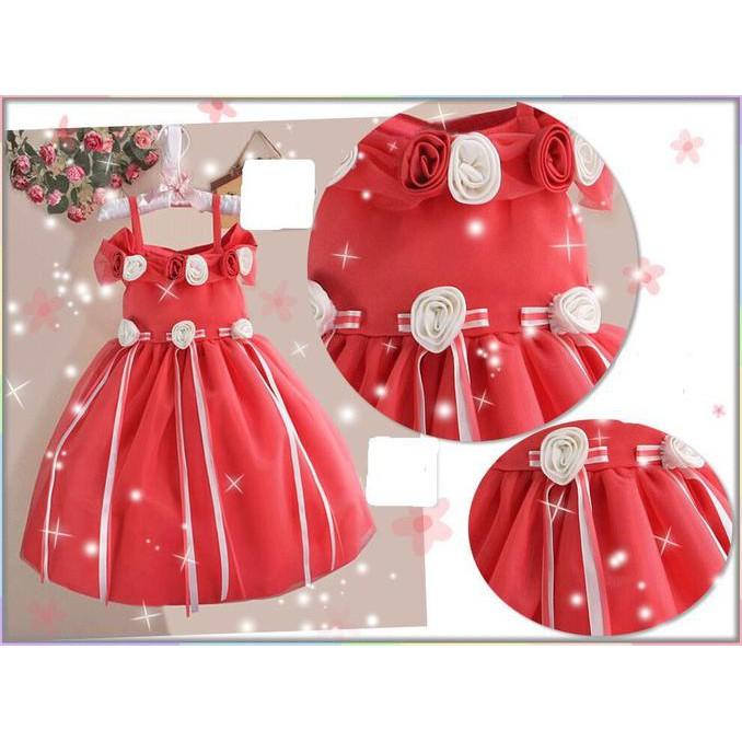 PROMO SALE - GAUN PESTA ZOE FLOWER - PEACH AND WHITE ROSE BALL GOWN PARTY DRESS F001