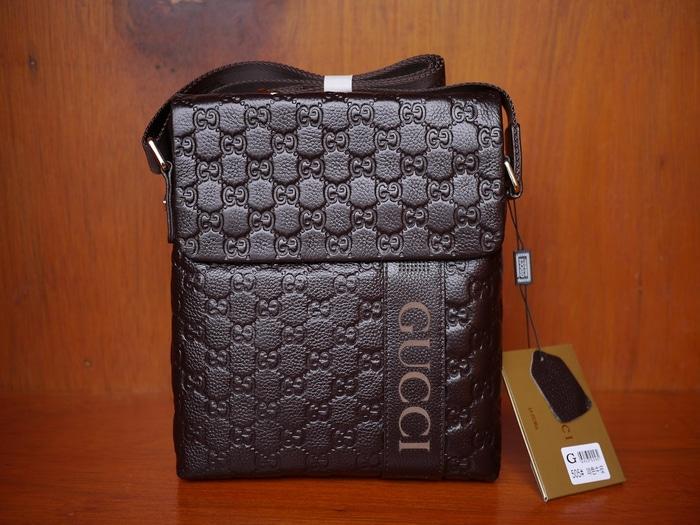 tas selempang kulit asli Gucci LT505 brown - oXWJv0