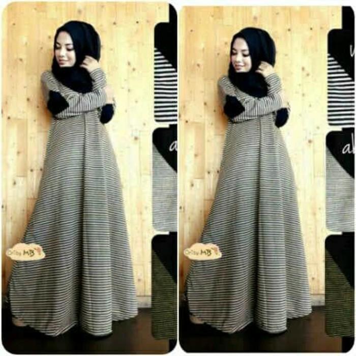 (JNH Shop) TA-00014 Maxi Ami Strip Baju Muslim Remaja Simpel Gaul Maxi Wanita