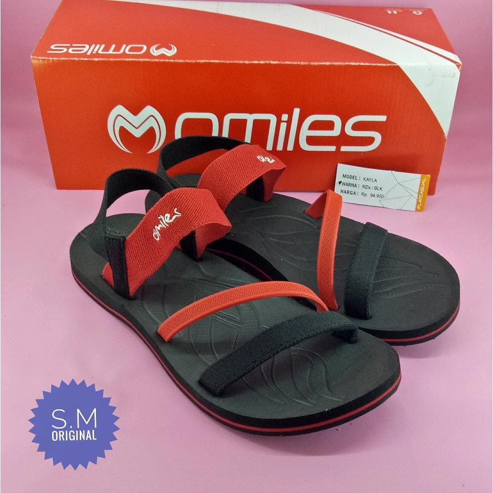 Sendal gunung wanita omiles kayla hitam merah 37-40