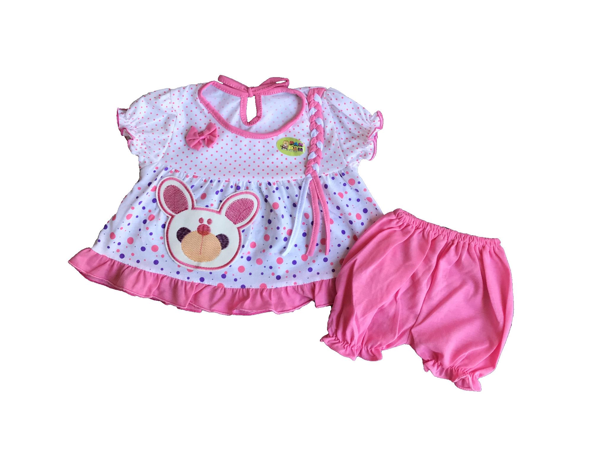 BAYIe - Baju bayi Perempuan motif BEAR PAN_PAN usia 3-12 bulan / Pakaian anak