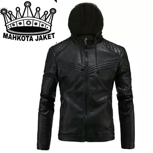 JAKET SEMI KULIT HOODIE
