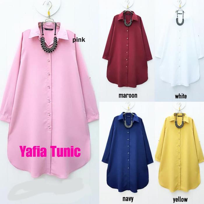 Baju Atasan Yafia Tunic Baju Muslim Blus Muslim - Maroon, XL / Baju wanita / baju murah / baju atasan wanita / Baju wanita murah / baju wanita jumbo / baju polos / baju wanita polos / baju pesta / kemeja wanita