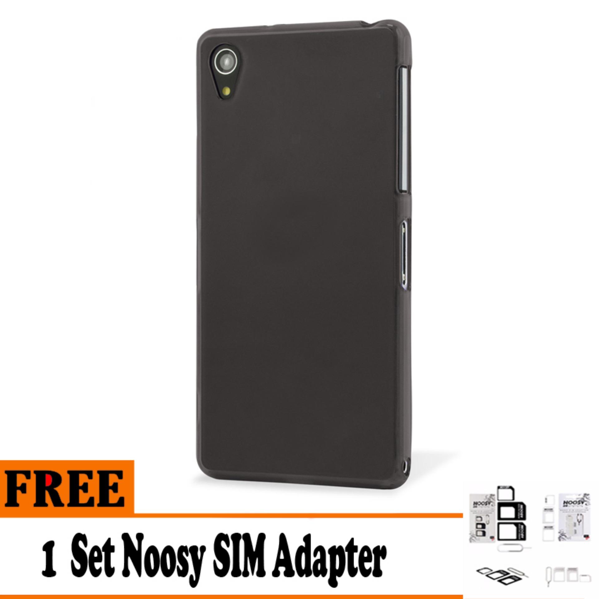 Barokah Premium Slim Black Matte Shockproof Case for Sony Xperia Z2 - Free Noosy SIM Adapter