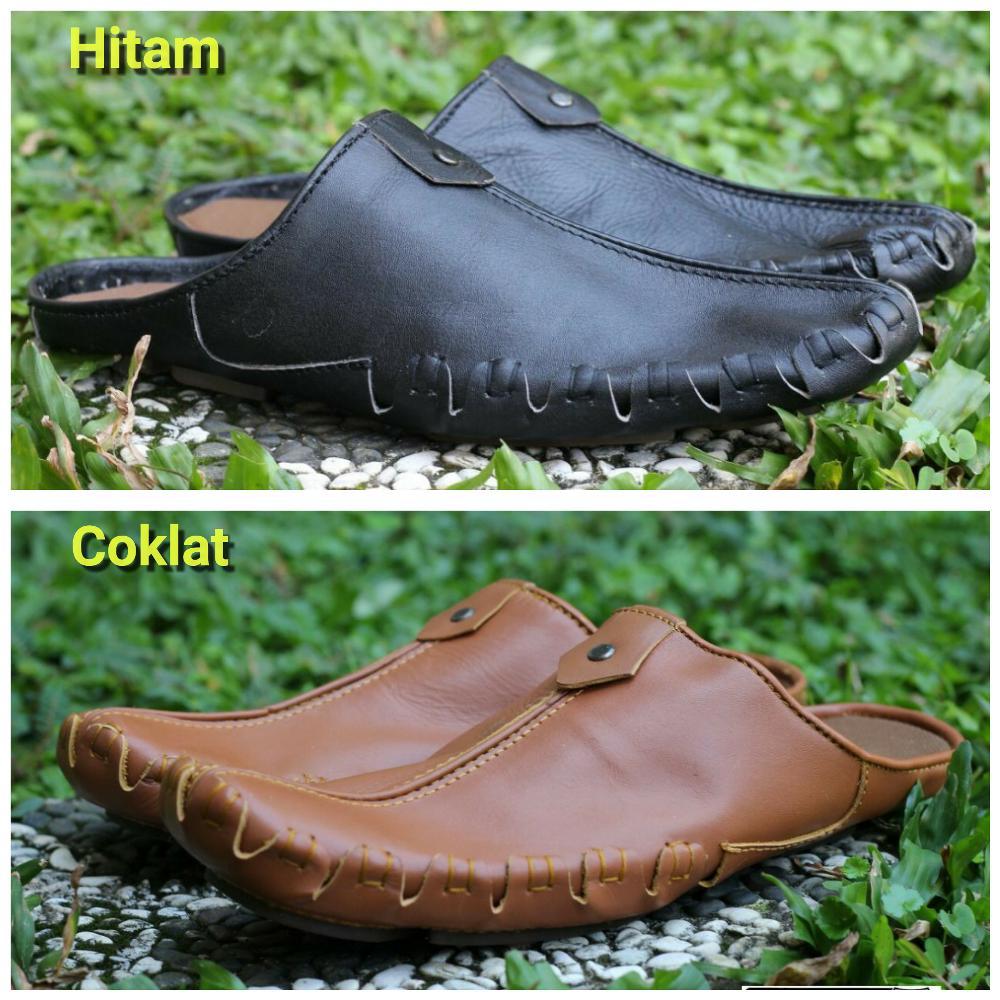 Promo bustong sendal sandal casual sepatu pria original black master hitam kulit dan coklat tan santai kerja kuliah formal dinas pdh pantofel kickers bally Fashion