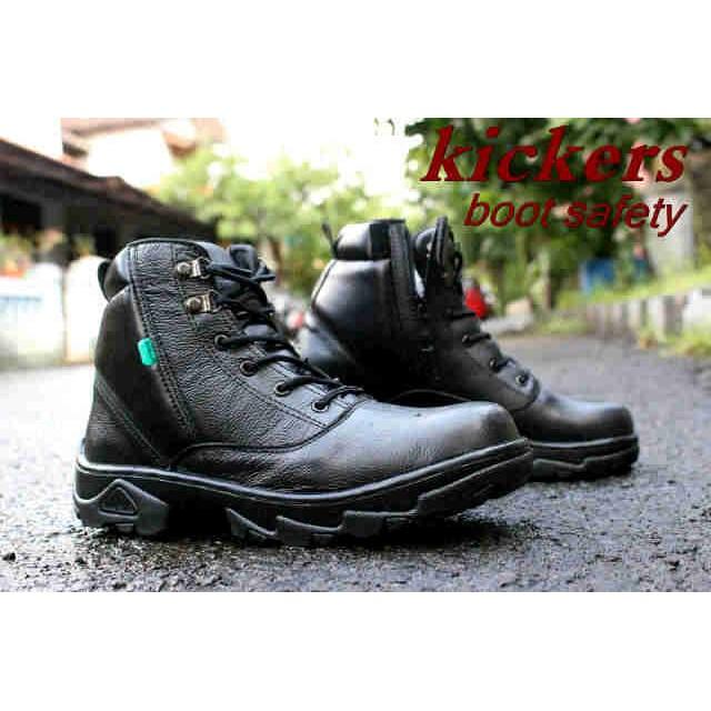 SEPATU SAFETY KICKERS BOOT PRIA ZIP RESLETING PROYEK TOURING GUNUNG OK