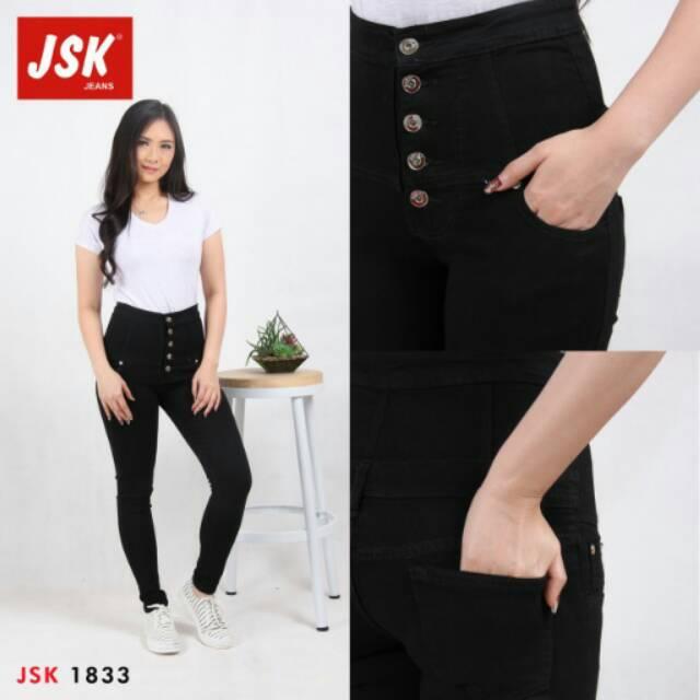 Celana Panjang Highwaist Kancing 5/ Softjeans Stretch Jeans/ 3Variant Warna