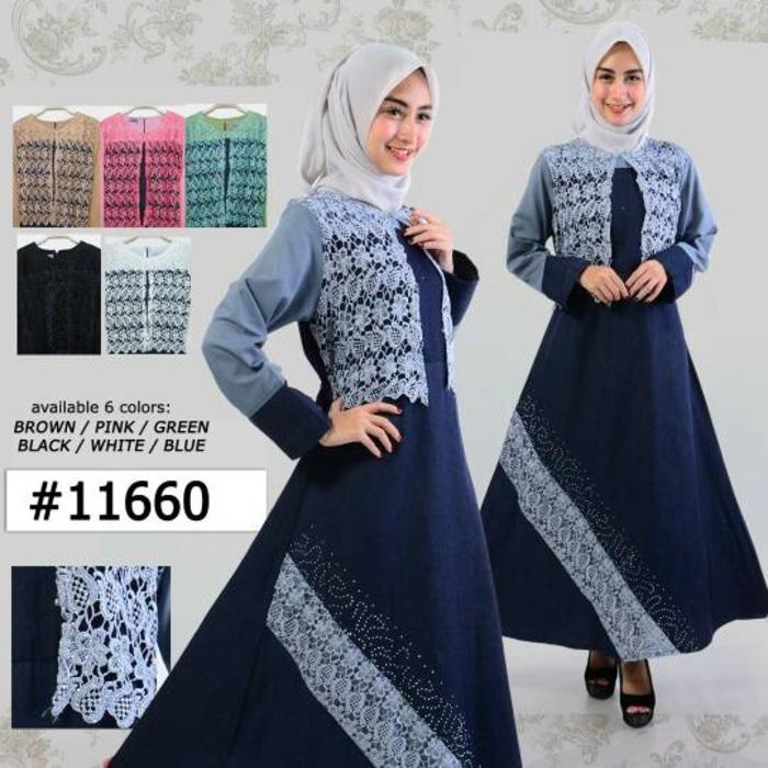 GAMIS DENIM KOMBINASI Burkat 11660