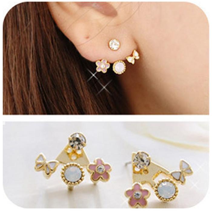 Anting Berlian Pita Bunga / Bow Ribbon Flower Diamond Earrings NUZ012