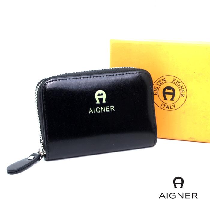 AIGNER 1541H.2020 BLACK dompet kartu kecil kulit asli import branded - lpiu1J