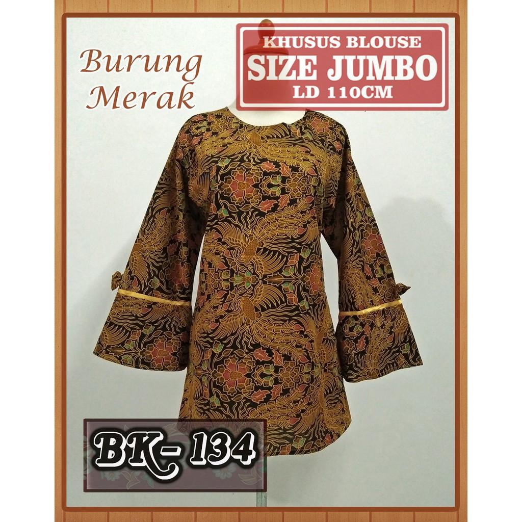 Blouse Batik Jumbo/ Atasan Batik Wanita Modern Jumbo / Kemeja Kerja Wanita Jumbo