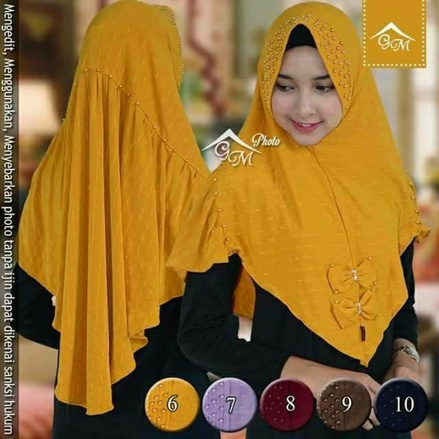 jilbab instan lazmi pita permata
