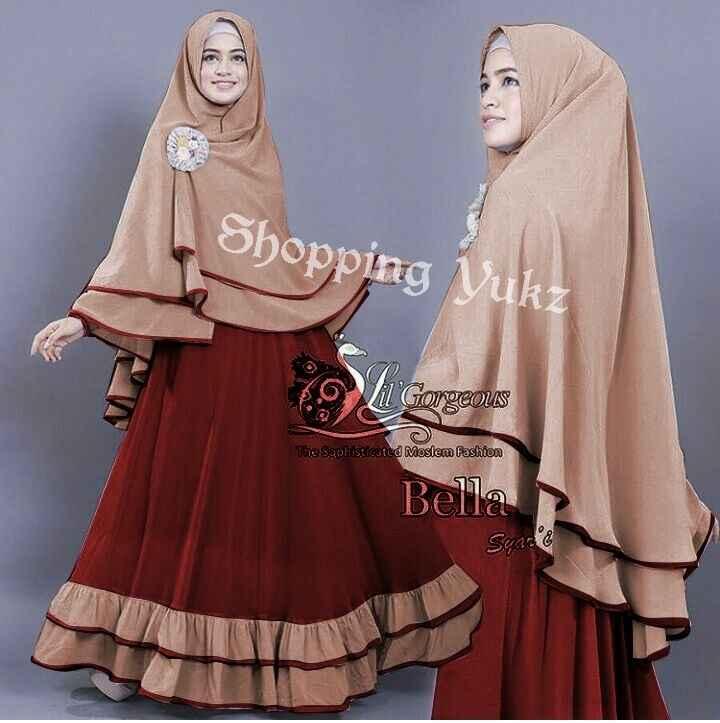 Shopping Yukz Baju Gamis Maxi Dress Muslim Wanita Syari 2in1 BELLA MAROON - COKSU ( Dapat Jilbab ) / Dress Muslim / Gamis Wanita / Baju Muslim / Hijab Muslim / Fashion Muslim / Syar'i Muslim / Maxi Dress Lengan Panjang / Gamis Modern