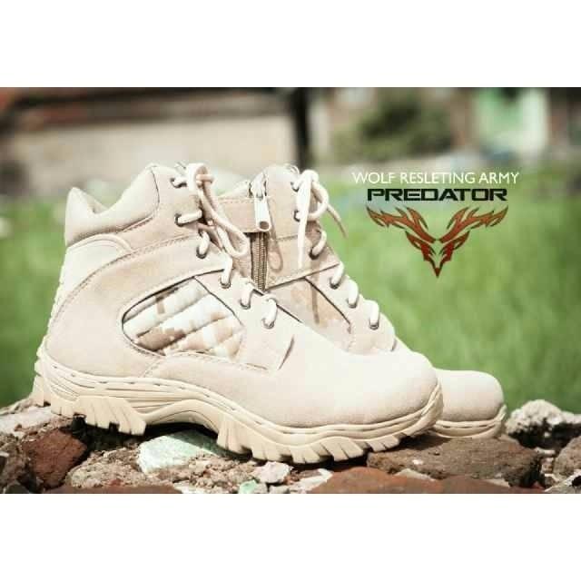 SEPATU BOOTs PRIA PREDATOR DELTA ARMY CALIFORNIA Suede Mercy Tracking Hiking And Touring - Crem
