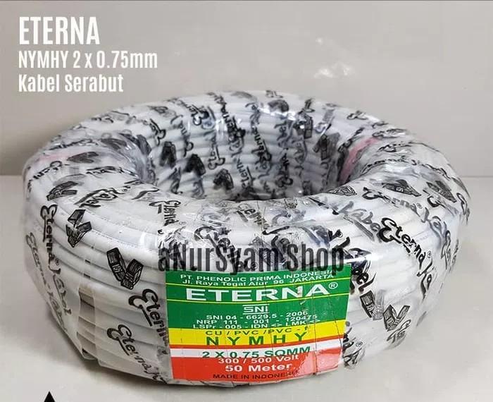 Kabel listrik Eterna 2 x 0.75 mm serabut per 10 meter