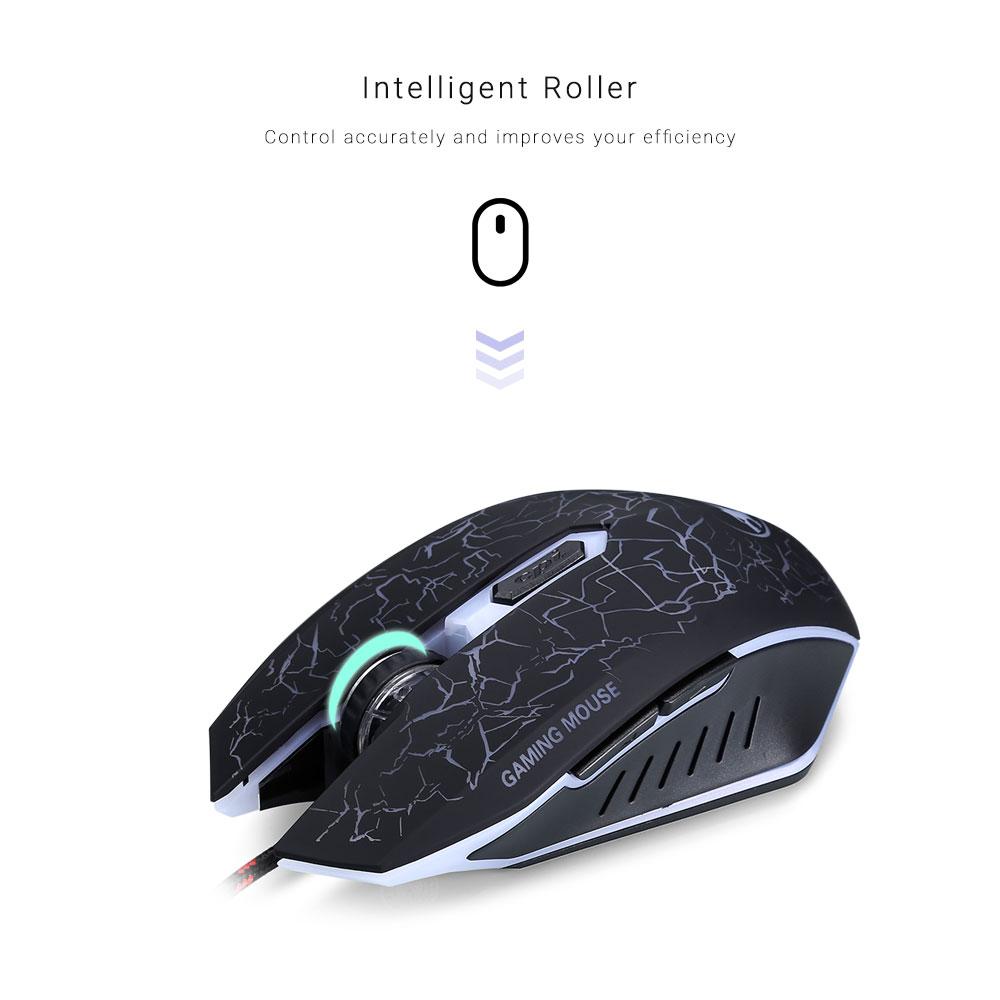 Warwolf Q7 Mouse Gaming Adjustable DPI dengan Warnawarni Lampu LED