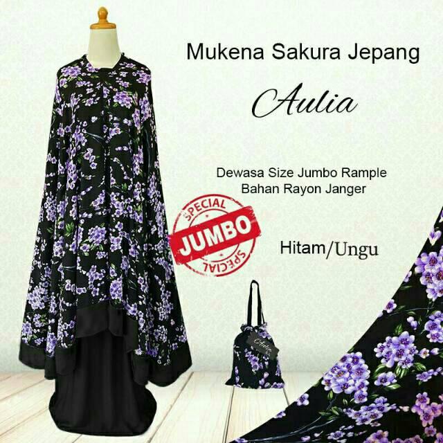 PROMO! MUKENAH BALI SAKURA JEPANG black ungu