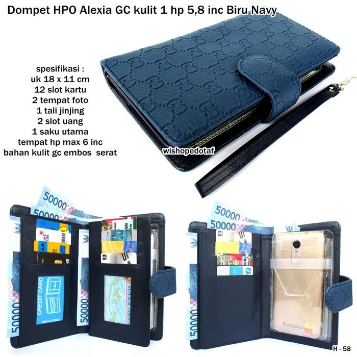 Dompet HPO Alexia GC kulit 1 HP 5,8 inci-biru navy - 8MSpc3