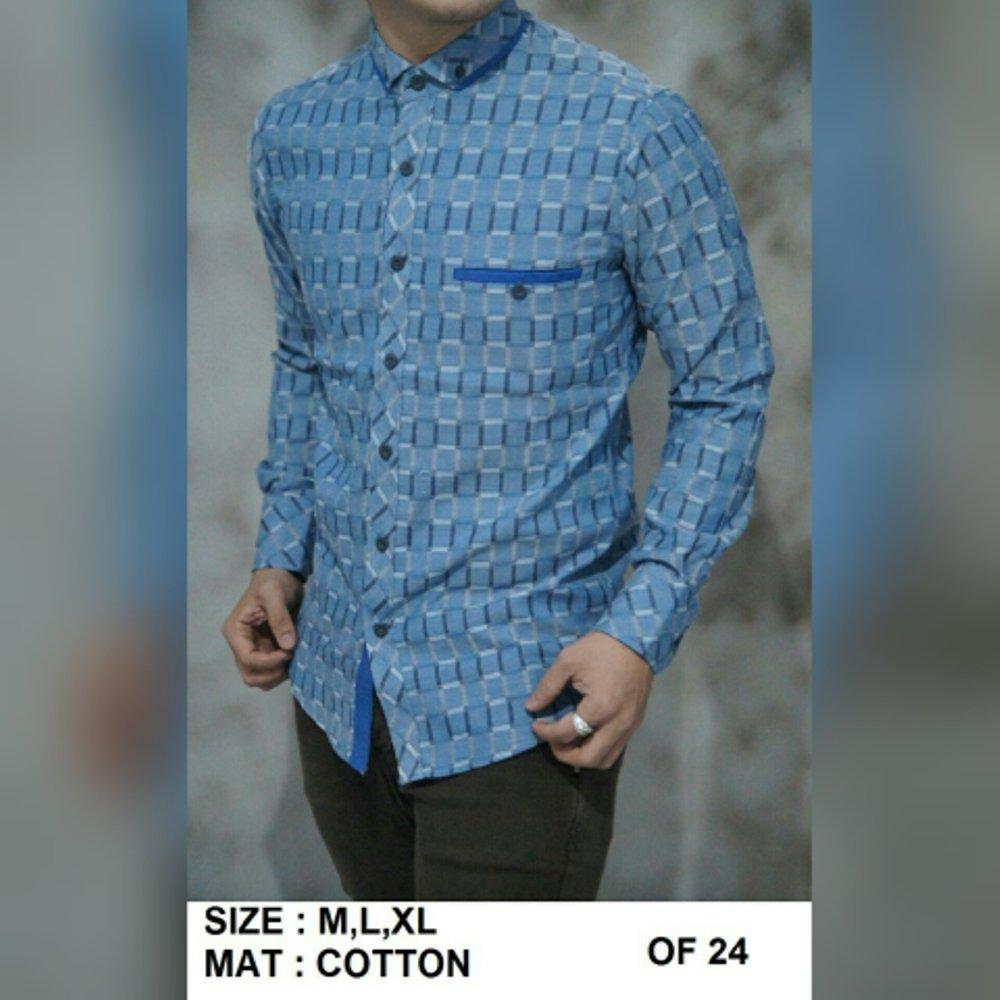 Kemeja Fashion Kerah Kancing SlimFit OF24. ( fashion pria baju batik slimfit modern panjang pendek hem jaket sweater kaos oblong shirt seragam kantor santai pesta celana jeans blazer couple dress pakaian muslim gamis) di lapak New Trendy newtrendy