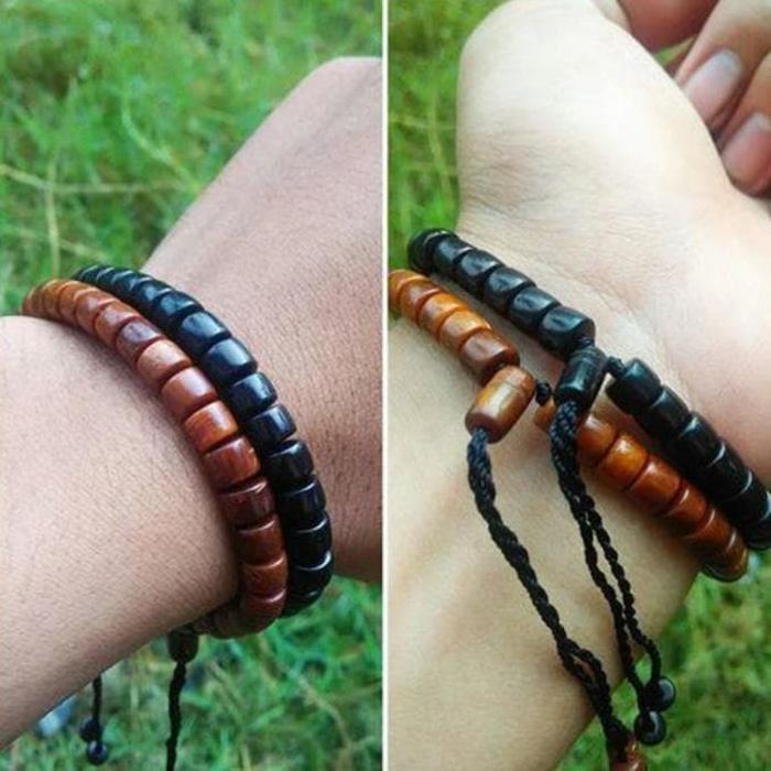 Gelang Tasbih Kaukah Marjan Hitam dan Coklat 2 pcs